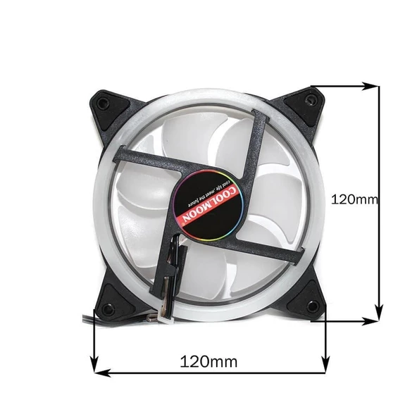 Concord C-892 RGB Gökkuşağı Renkli 12cm Soğutucu PC Kasa Fanı - 7