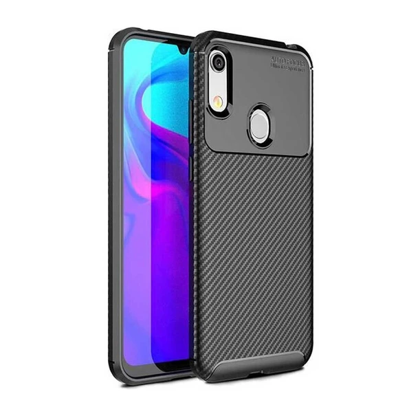 Huawei Y6S 2019 Uyumlu Karbon Desenli Negro Silikon Kılıf - Resim 3