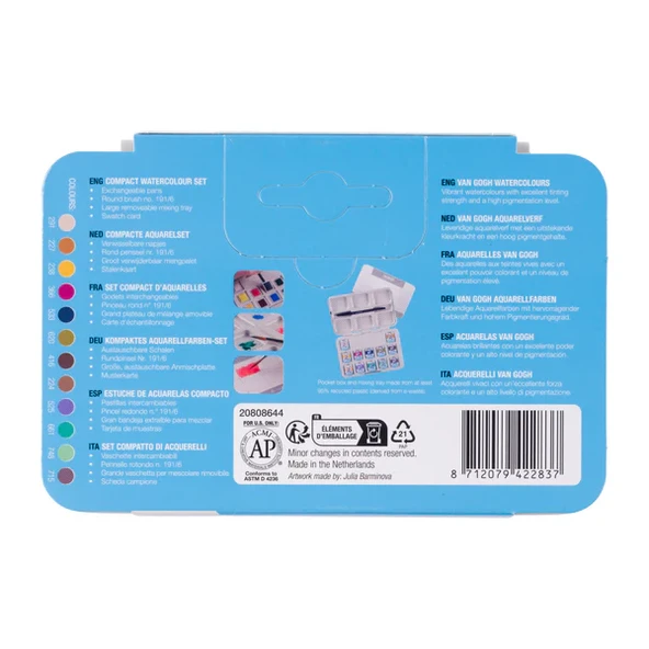 Van Gogh 12'li Tablet Sulu Boya Seti Plastik Kutulu Muted Colors / 20808644 - Resim 3