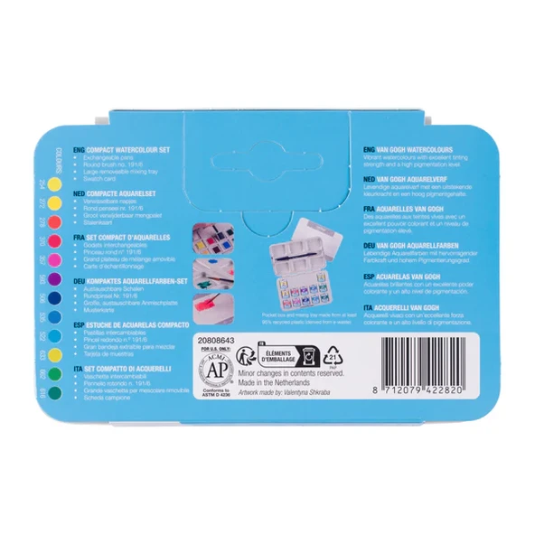 Van Gogh 12'li Tablet Sulu Boya Seti Plastik Kutulu Vibrant Colours / 20808643 - Resim 4