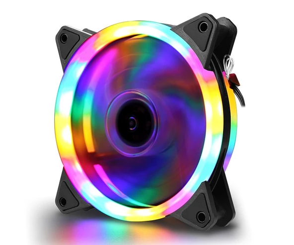 Concord C-892 RGB Gökkuşağı Renkli 12cm Soğutucu PC Kasa Fanı