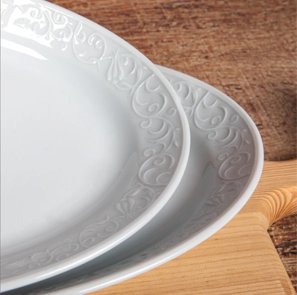 Güral Porselen Bahar Dalı 2'li Kayık Tabak Seti 30 Cm - Resim 3