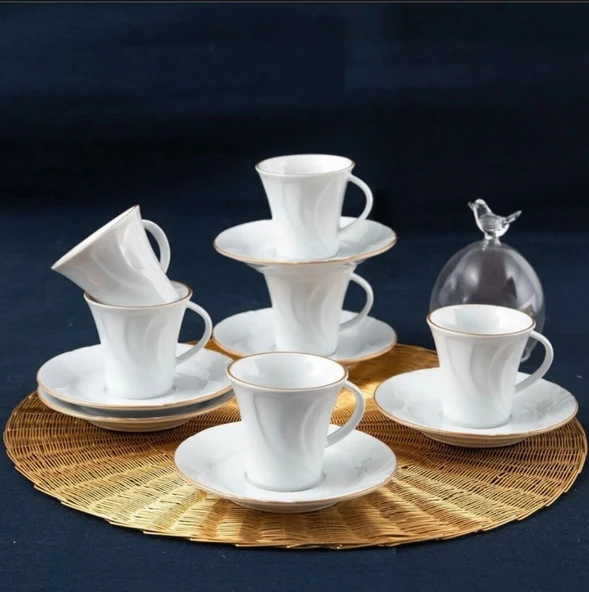 Güral Porselen Soprano 12 Parça Kahve Fincan Takımı