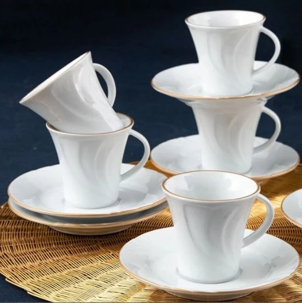 Güral Porselen Soprano 12 Parça Kahve Fincan Takımı - 2