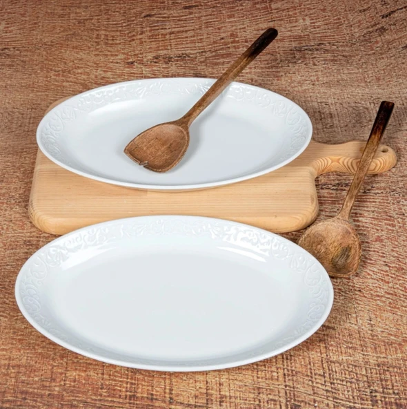 Güral Porselen Bahar Dalı 2'li Kayık Tabak Seti 30 Cm - Resim 2