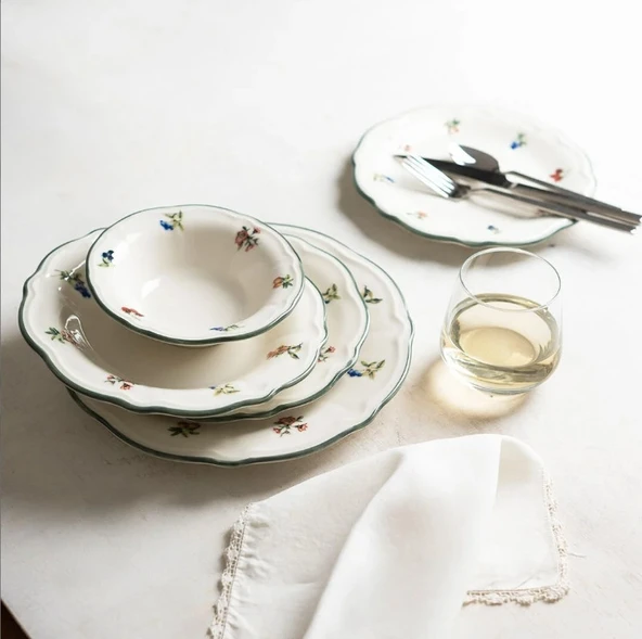 Porser Vintage Rose Fulya 24 Parça Yemek Takımı - 2