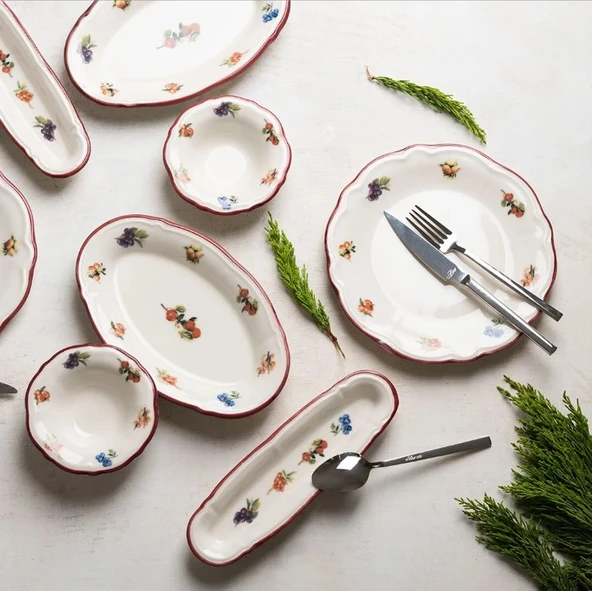 Porser Rustik Grace Fulya 14 Parça Kahvaltı Takımı - 3