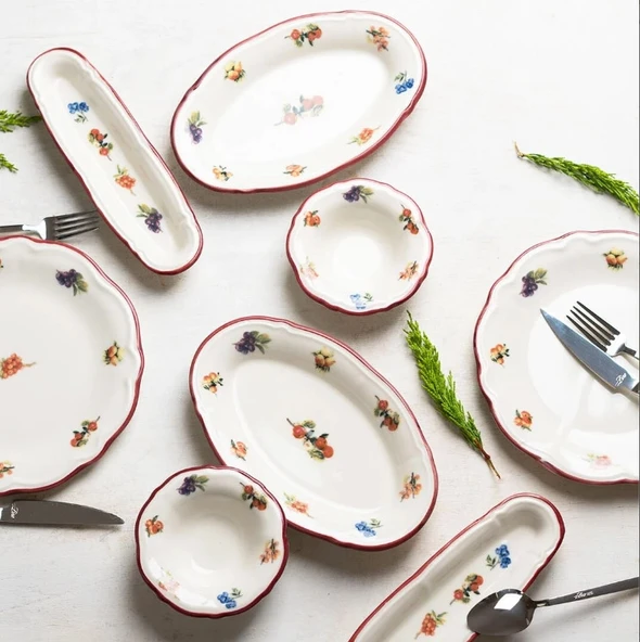 Porser Rustik Grace Fulya 14 Parça Kahvaltı Takımı