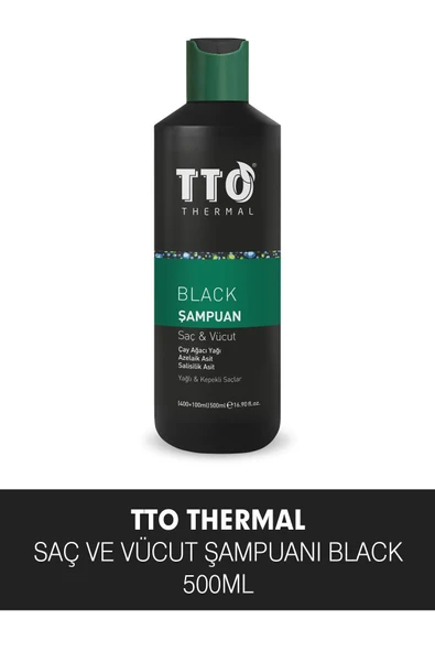 Saç Ve Vücut Şampuanı 500 ml Black ( Çay Ağacı Yağı / Tea Tree Oıl)
