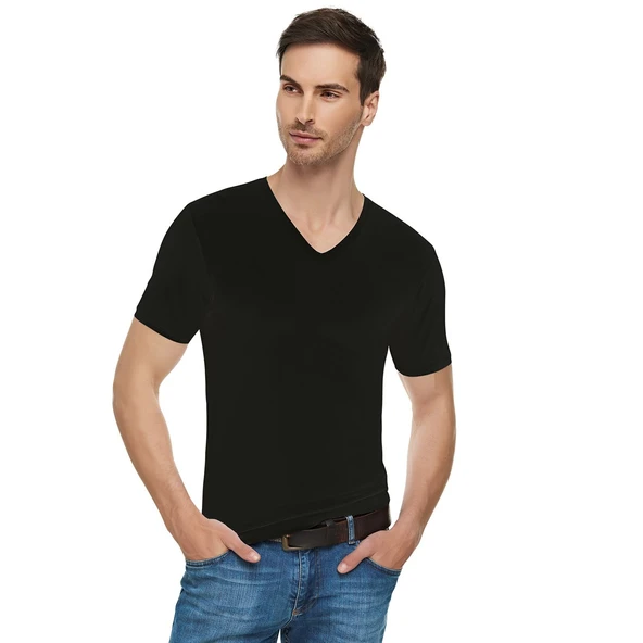 Tutku Elit Erkek Elastan V Yaka Fanila 6 'lı  Paket 1303 - 1