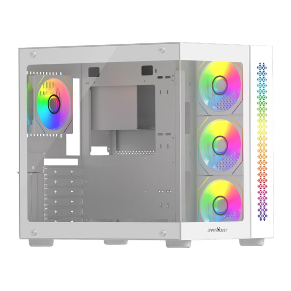 James Donkey Stark S800 4xARGB Temperli Cam ATX Beyaz Gaming Oyuncu Kasa