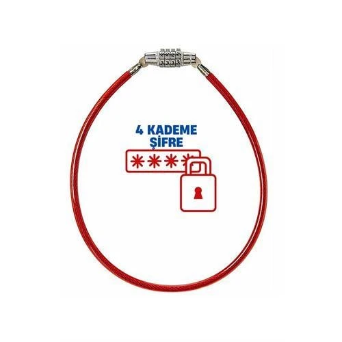 ModaCar 4 Kademe Şifreli 50 cm Bisiklet Kilidi