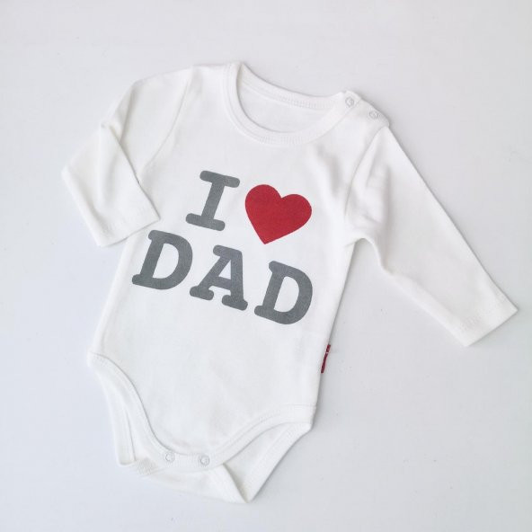 Love Dad Uzun Kollu Çıtçıtlı Bebek Badi