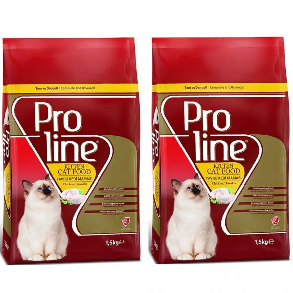 Proline Yavru Kedi Maması Tavuklu 1,5 Kg 2 Adet