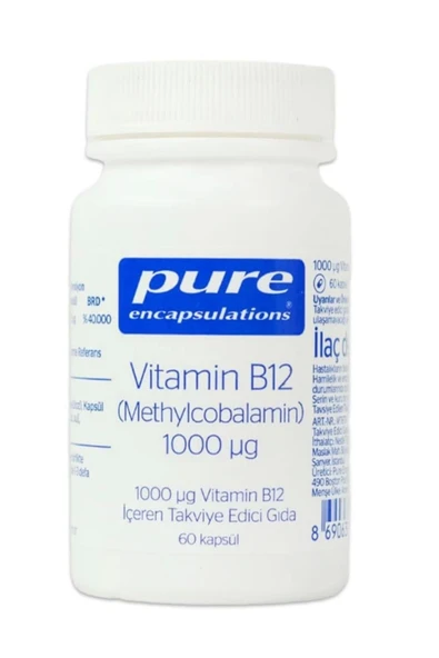 Pure Encapsulations Vitamin B12 (Methylcobalamin) 1000 µg 60 Kapsül