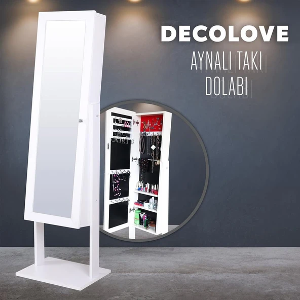 Decolove Aynalı takı Dolabı (Outlet Ürün, Aynası Kırıktır)