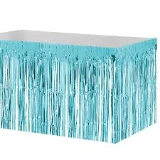 MAVİ MASA ÖRTÜSÜ VE MAVİ MASA ETEĞİ, MAVİ ARKA FON PERDE - Resim 4