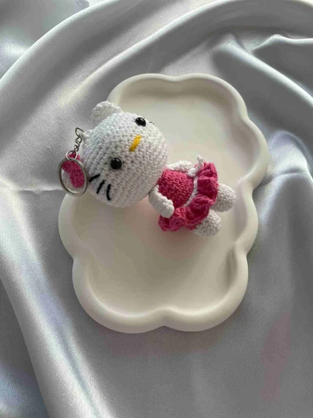Amigurumi Anahtarlık  El Yapımı Kitty 13 cm
