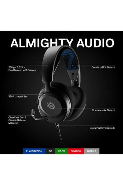 SteelSeries Arctis Nova 1p - Playstation Oyun Kulaklığı - 3