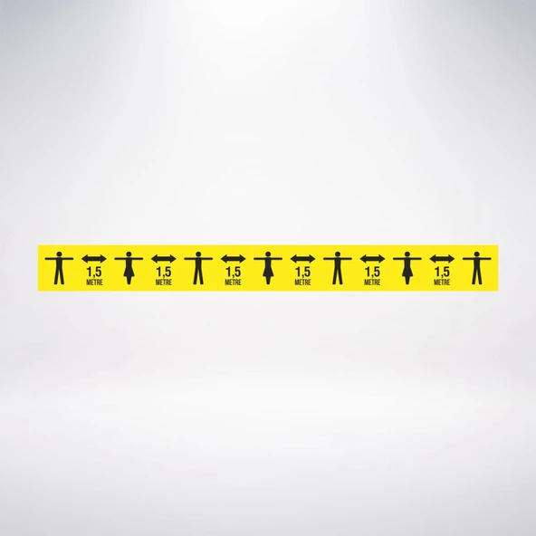1,5 metre Mesafe Bırak Sticker100x10 Cm