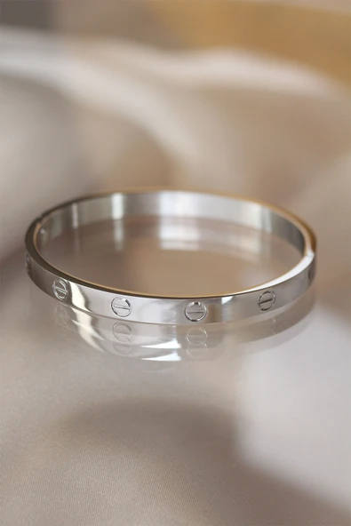 316L Çelik Özel Seri  Silver Renk Bilezik