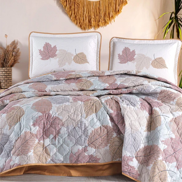 Clasy %100 Pamuk Çift Kişilik Yatak Örtüsü Seti Samba V1 Zencefil - 2