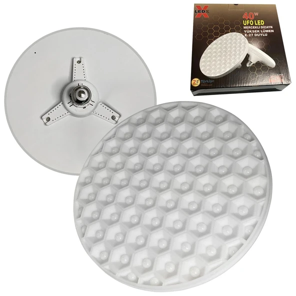 LEDX AL-WFOP 40 WATT MERCEKLİ DİZAYN YÜKSEK LÜMEN E27 DUYLU BEYAZ UFO LED