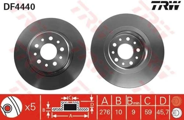 ARKA FREN DISKI AYNASI ALFA 147 3.2GTA 02/03 -ALFA 156 1.9JTD/2.0JTS/2.4JTTD 05/01-09/05 ürün görseli