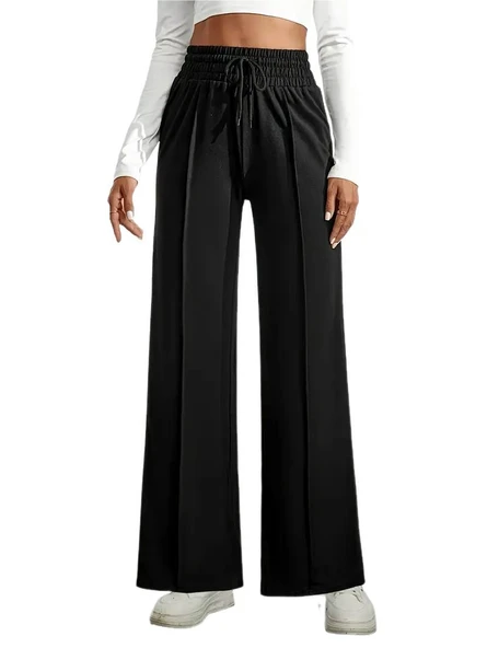 Kadın Siyah Bol Paçalı Çimalı Eşofman Altı BGL-ST04627 - Resim 5