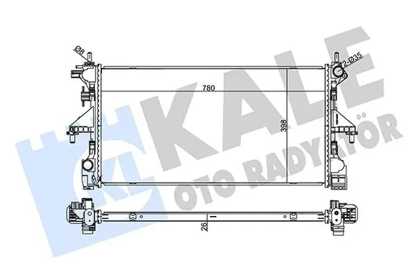 SU RADYATORU PEUGEOT BOXER-CITROEN JUMPER 2.2/3.0HDI 06->FIAT DUCATO 2.3D MTJ 11->MT [BRAZING] [780X398X26] ürün görseli