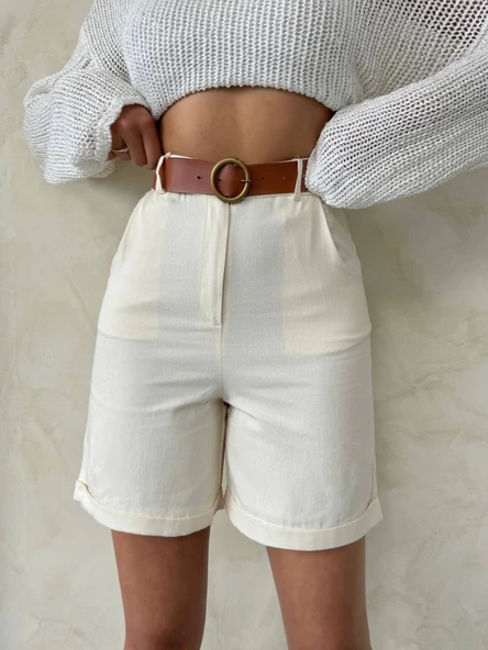 Gabardin kumaş şort