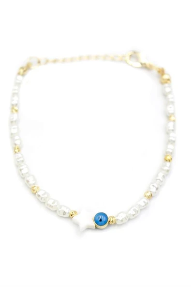 Yıldız İnci Bileklik - Beyaz ürün görseli 1