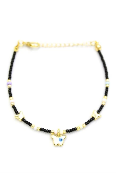 Kelebek Boncuk Bileklik - Siyah - Resim 2