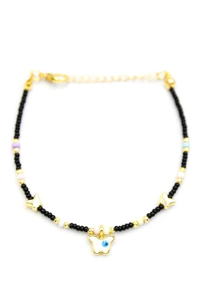 Kelebek Boncuk Bileklik - Siyah ürün görseli 1