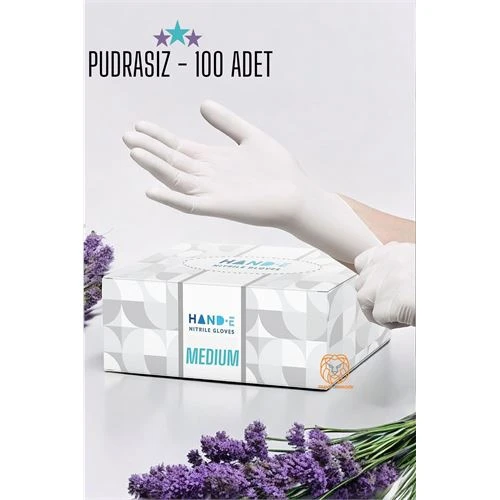 Kuaför Eldiven Güzellik Salonu Berber Dövme Eldiveni MEDIUM BEYAZ 100 ADET