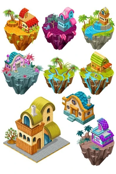 Ev Sticker Set-1 9 Parça Telefon, Tablet, Defter, Laptop Sticker ürün görseli 1