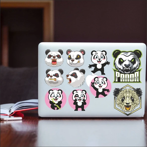 Panda Sticker Set -1 22 Parça Telefon, Tablet, Defter, Laptop Sticker - Resim 2