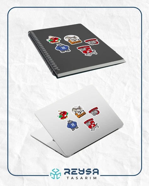 Takım Maskotları Sticker Set-1 20 Parça Telefon, Tablet, Defter, Laptop Sticker - Resim 4