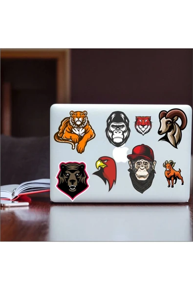 Agresif Hayvanlar Sticker Set-1 11 Parça Telefon, Tablet, Defter, Laptop Sticker - 2