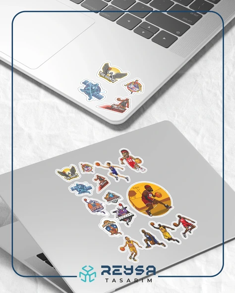 Basketbol Sticker Set-1 15 Parça Telefon, Tablet, Defter, Laptop Sticker - Resim 3