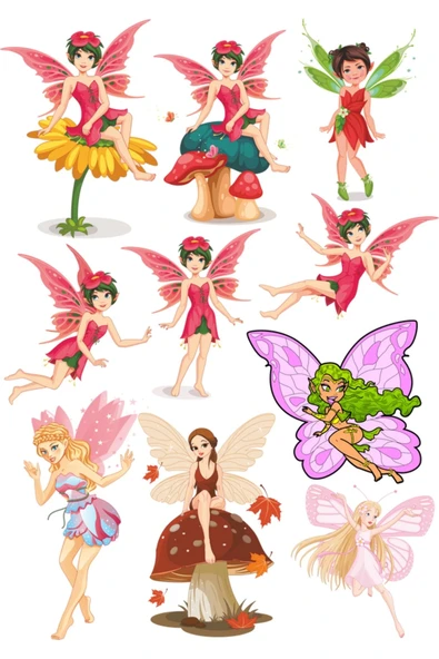 Peri Sticker Set-1 10 Parça Telefon, Tablet, Defter, Laptop Sticker ürün görseli 1