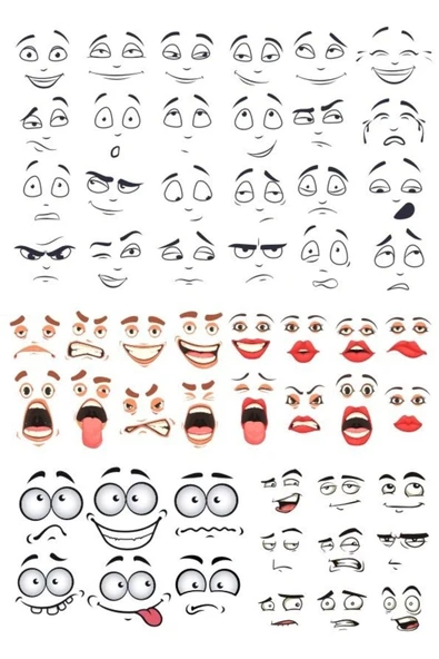 Yüz İfadeleri Sticker Set 50 Parça Telefon, Tablet, Defter, Laptop Sticker ürün görseli 1