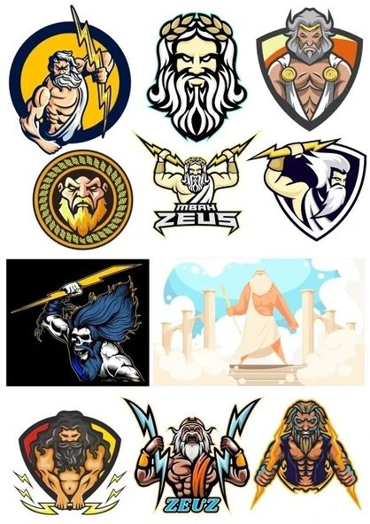 Zeus Sticker Set-1 11 Parça Telefon, Tablet, Defter, Laptop Sticker ürün görseli 1