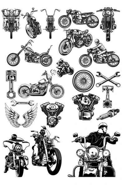 Motor Sticker Set-1 20 Parça Telefon, Tablet, Defter, Laptop Sticker ürün görseli 1