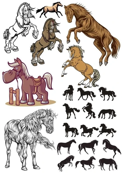 At Sticker Set-2 13 Parça Telefon, Tablet, Defter, Laptop Sticker ürün görseli 1