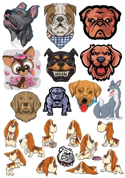 Köpek Sticker Set-4 13 Parça Telefon, Tablet, Defter, Laptop Sticker ürün görseli 1