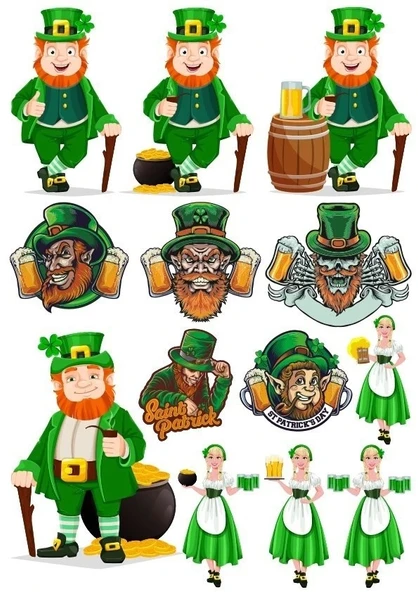 İrlandalı Sticker Set-1 13 Parça Telefon, Tablet, Defter, Laptop Sticker