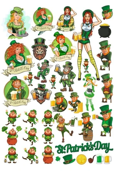 İrlandalı Sticker Set-2 25 Parça Telefon, Tablet, Defter, Laptop Sticker ürün görseli 1