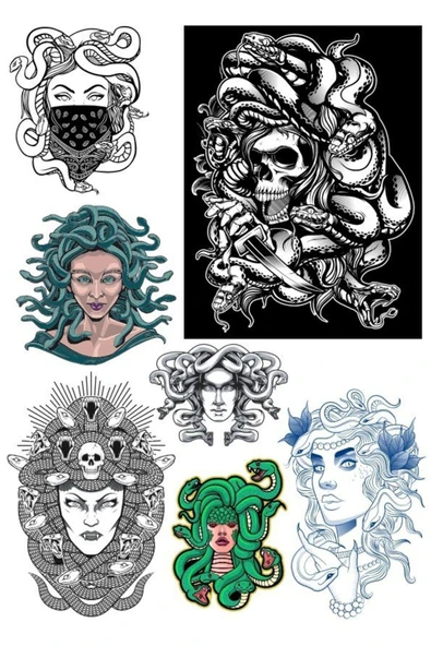 Medusa Sticker Set-1 7 Parça Telefon, Tablet, Defter, Laptop Sticker ürün görseli 1