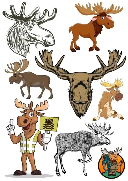 Geyik Sticker Set-1 8 Parça Telefon, Tablet, Defter, Laptop Sticker ürün görseli 1